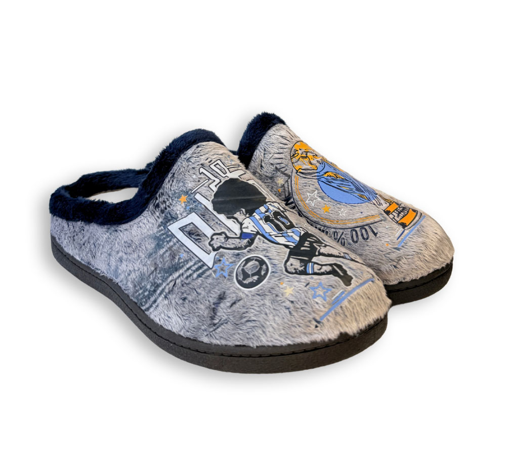 Zapatilla de casa Plumaflex hombre gris vista lateral