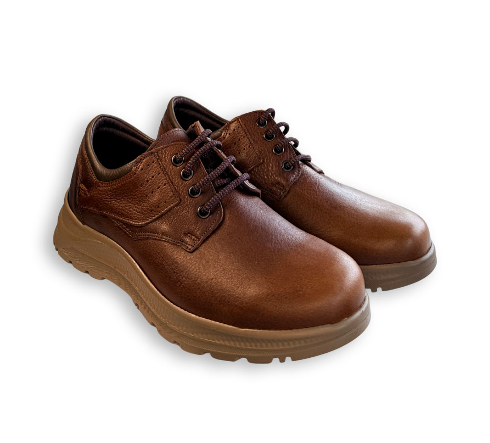 Riverty zapato hombre piel marrón vista lateral