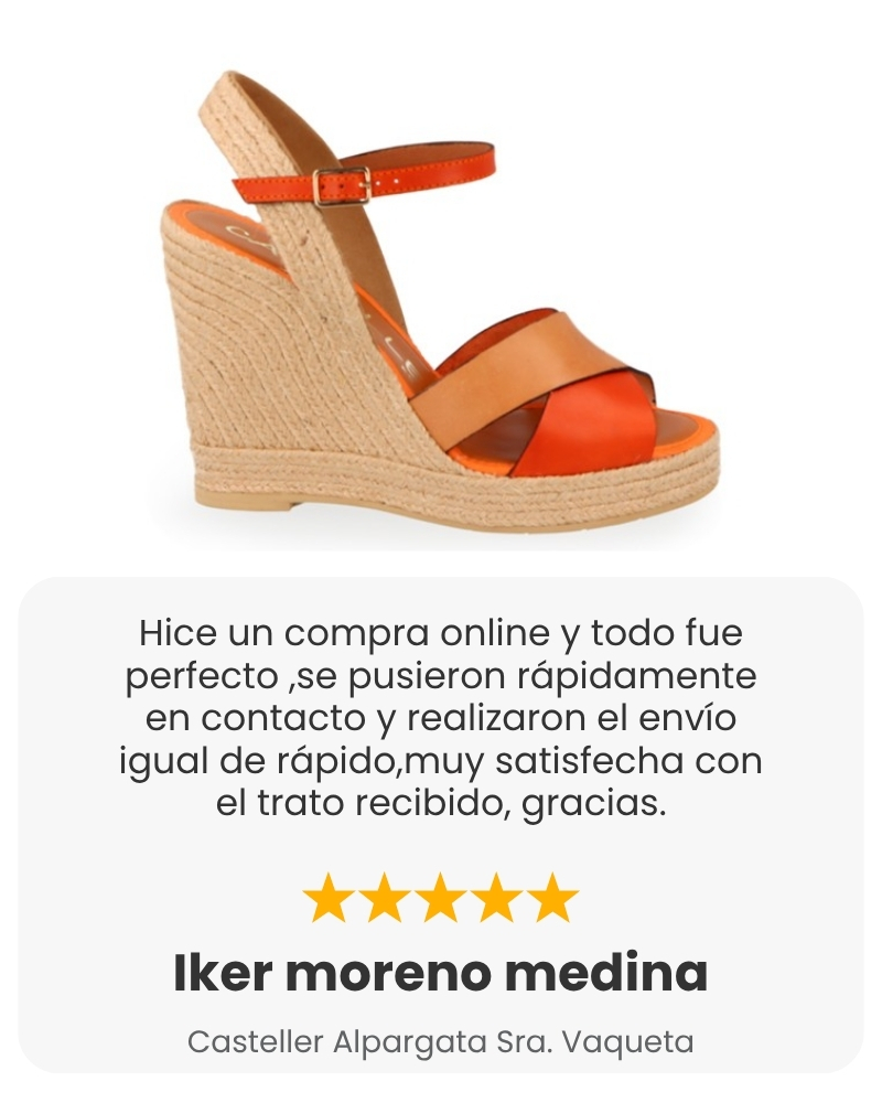 Reseña de cliente sobre alpargata de mujer Casteller en Puntera Zapatos