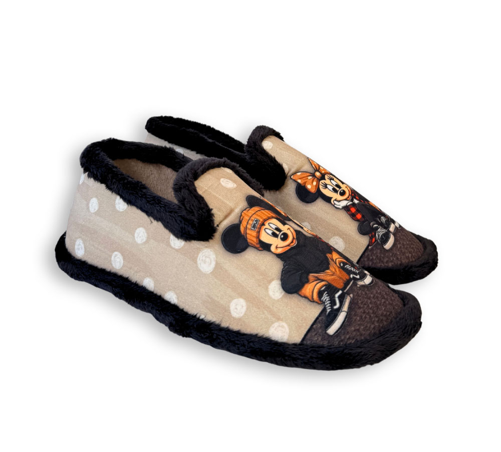 Zapatilla cerrada mujer ZEL'S beige vista lateral