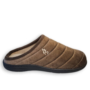 Zapatillas de casa hombre marrones Andinas vista lateral