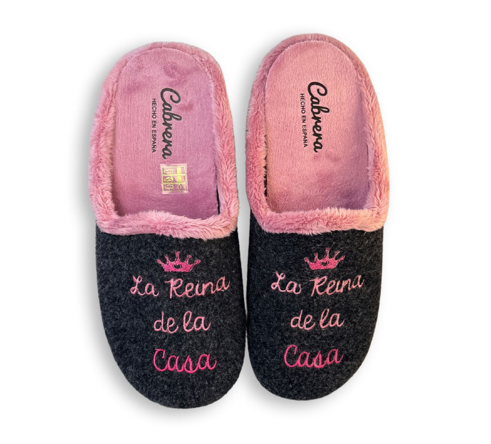 1. Zapatillas de casa mujer Cabrera grises con plantilla extraíble