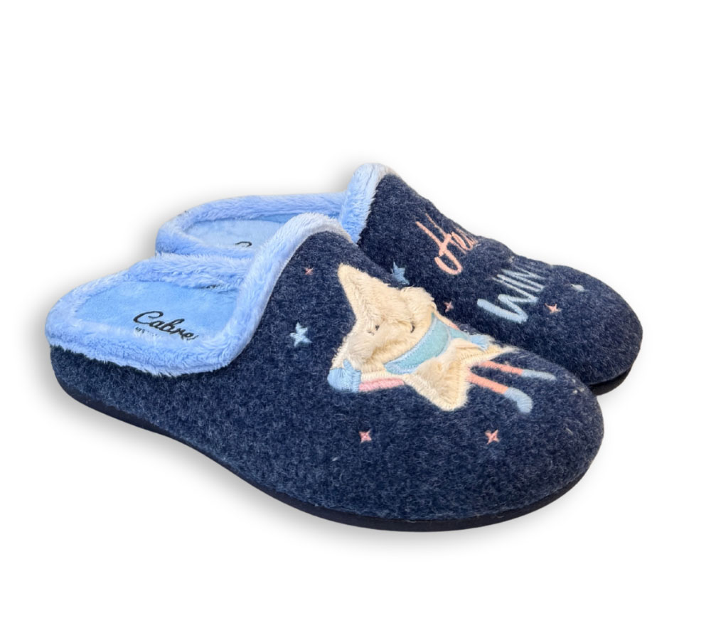 Zapatillas de casa mujer azules Cabrera diseño invierno