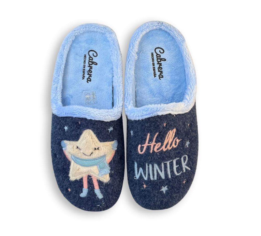 1. Zapatillas de casa mujer Cabrera azules con plantilla extraíble