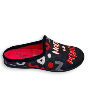 Zapatillas de casa hombre negras Cabrera