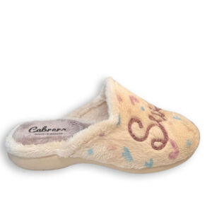 Zapatillas de casa mujer beige Cabrera Sweet Home
