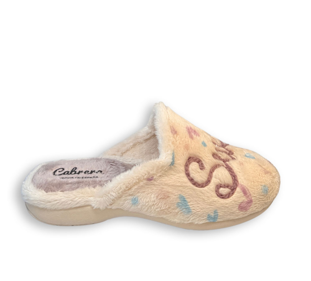 Zapatillas de casa mujer beige Cabrera Sweet Home