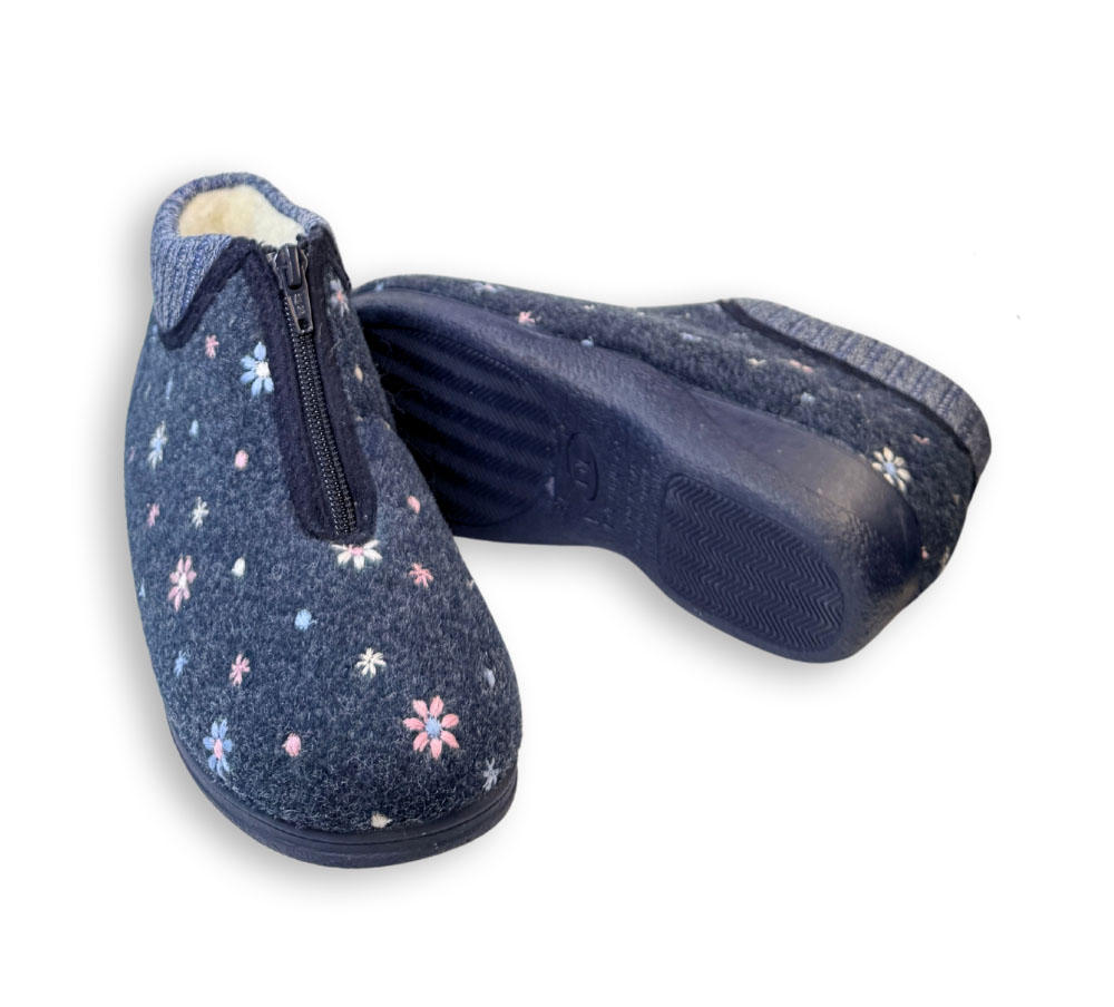 1. Zapatillas de casa mujer altas Javer con cremallera
