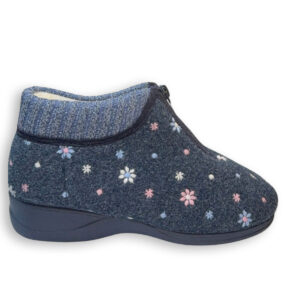 Zapatillas de casa mujer altas Javer azules