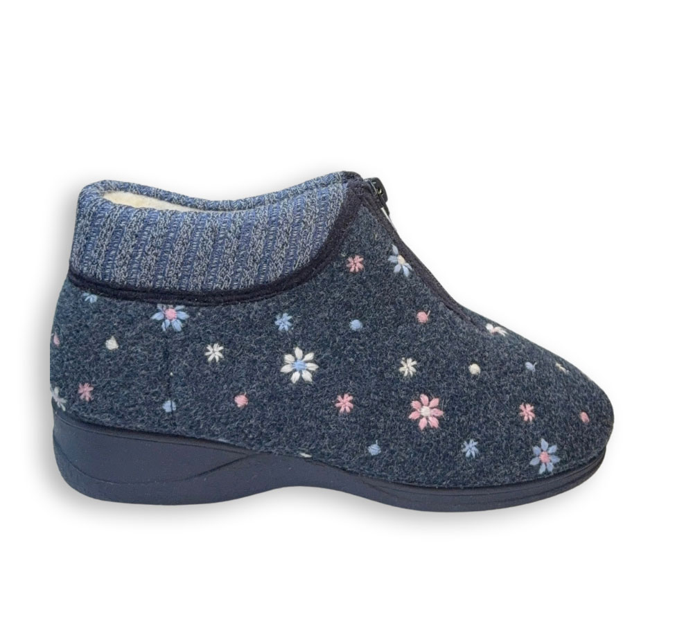 Zapatillas de casa mujer altas Javer azules