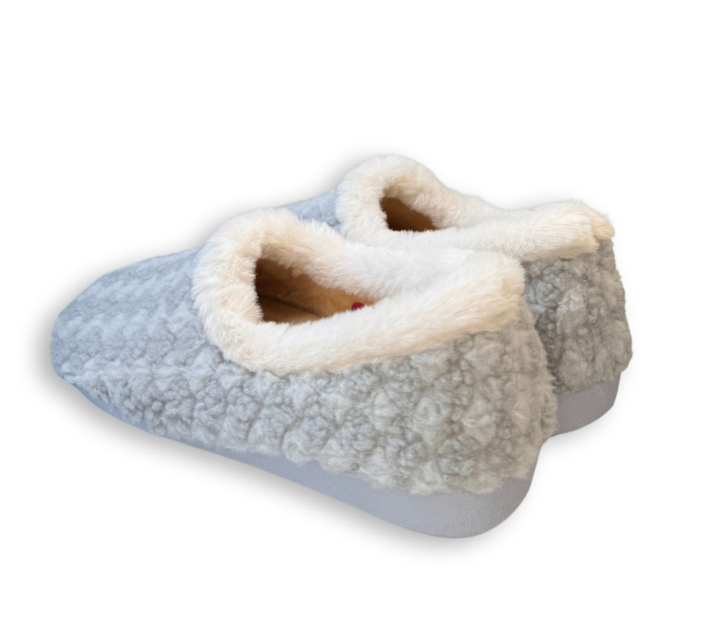 Zapatillas de casa mujer grises Javer vista trasera