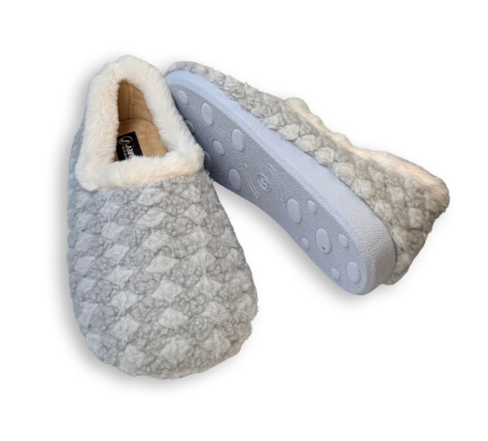 Zapatillas de casa mujer grises Javer vista frontal