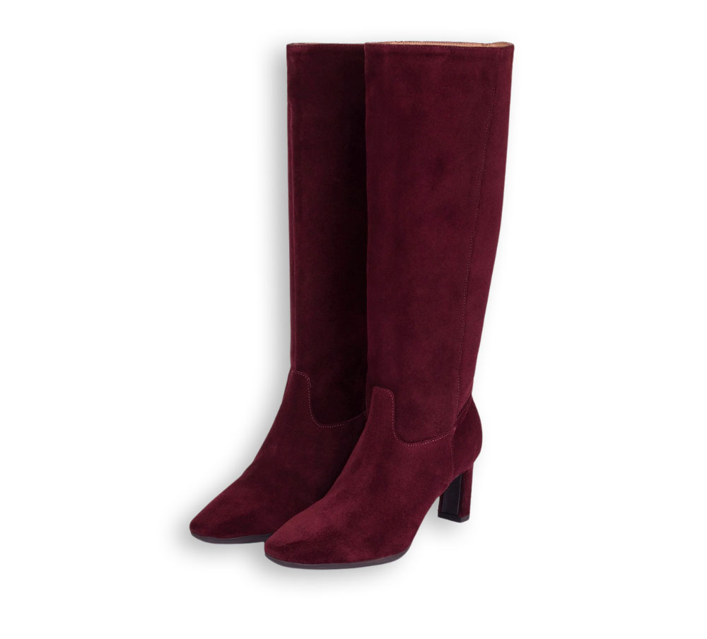 Botas altas Wonders VITA 03 burdeos con tacón ancho
