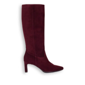 Botas altas mujer burdeos Wonders VITA 03 detalle de cremallera y tacón